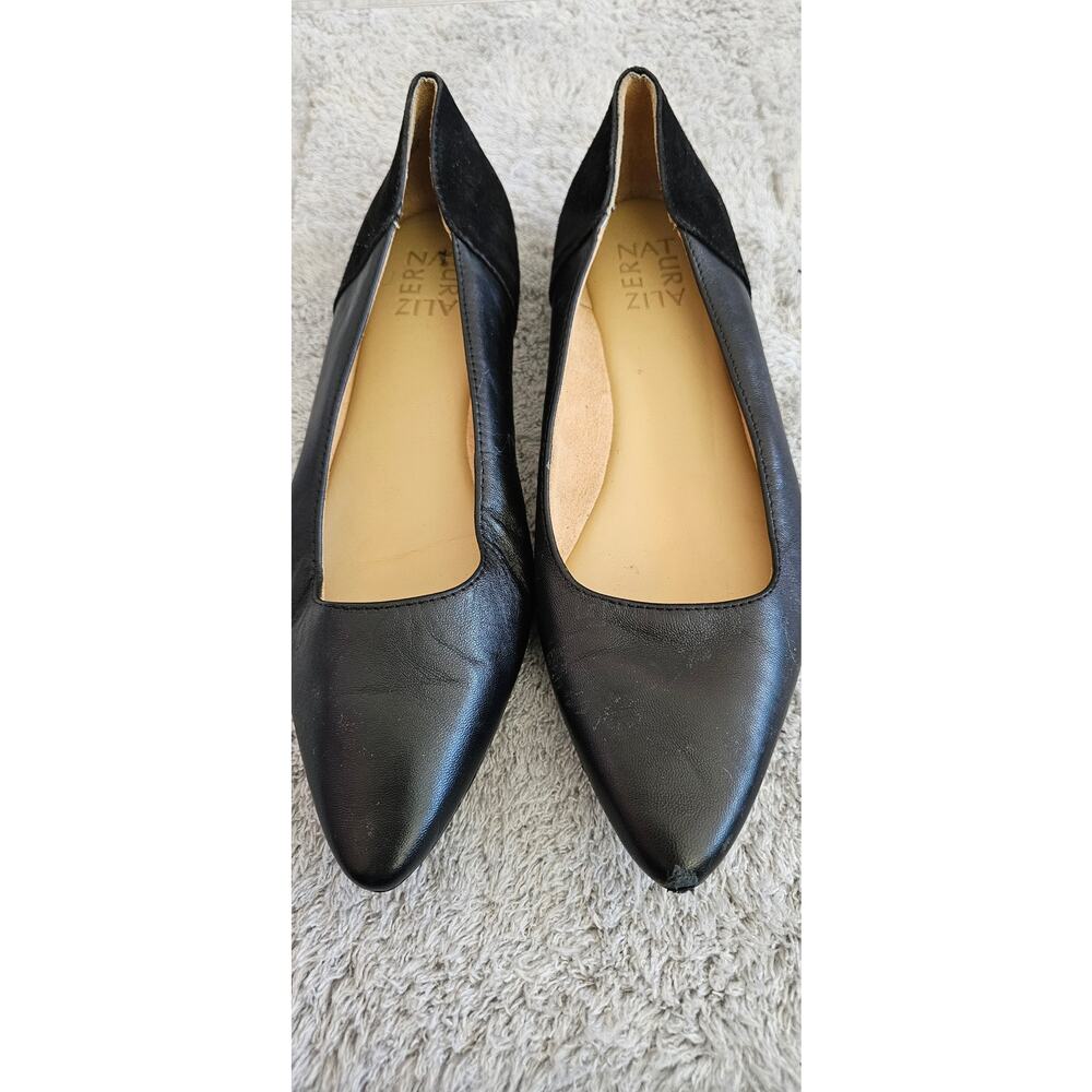 Naturalizer Rayna Black Leather‎ Pointed Toe Slip-On Flats Womens Size 7M
